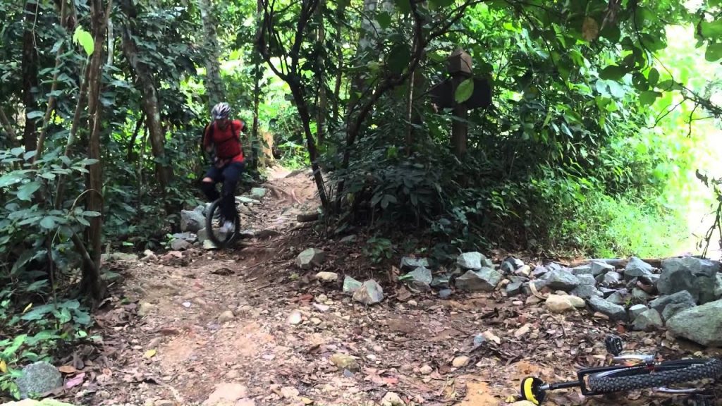 2014-01Jan-19 Bukit Timah Mountain Bike Trail. Singapore Unicycle.