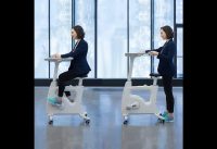 #Bike Stand up Folding Exercise Desk Cycle Height Adjustable Office Desk Stationary Exerci