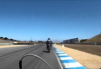 DIY electric bicycle races motorcycles on Laguna Seca!  Ebike Liveforphysics!