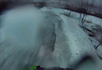 Down an icy slope on a folding bike Down an icy slope on a folding bike