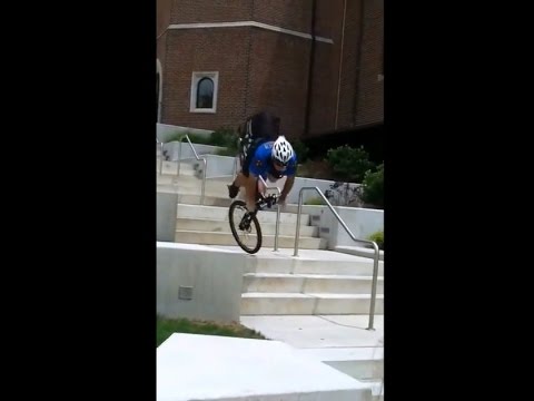 Fail: Policeman's stunt on a Mountain Bike goes really Wrong!