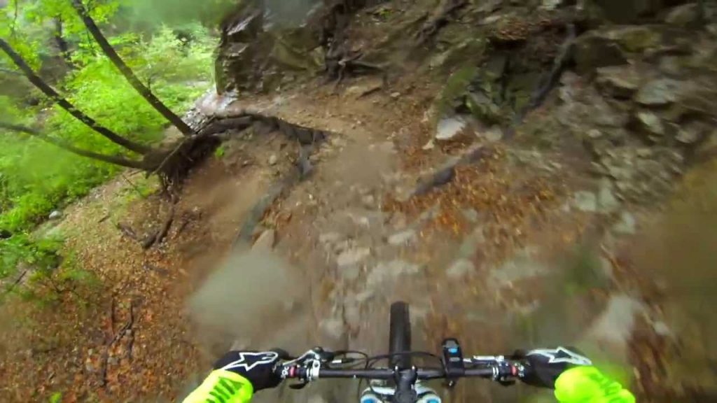 Mountain biking El Prieto Trail in the rain, Southern California