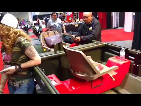 One very unusual folding boat at the Sportsman show