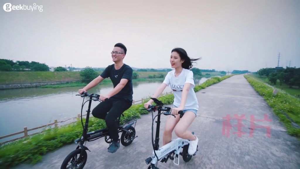 Samebike YINYU14 Folding Smart Bicycle Moped Electric Bike 250W Motor Max 30km/h 14 Inch Tire-Black