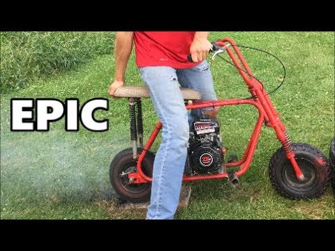 Mini Bike BURNOUTS and FAIL | Mini Bike Build Pt. 2
