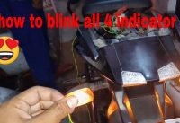 how to link four indecators in your bike to gether also a switch. |how to blink all 4 indicator bike