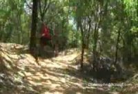 Christopher Michaut riding a mountain bike at Leon Creek in San Antonio