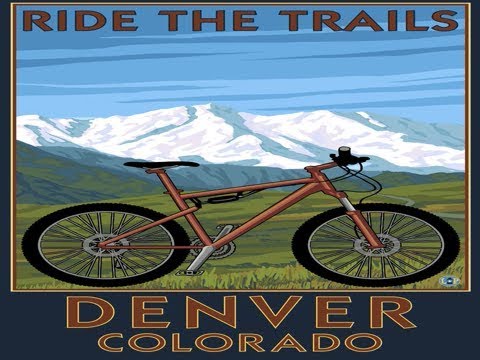 Denver, Colorado - Mountain Bike Scene (36x54 Giclee Gallery Print, Wall Decor