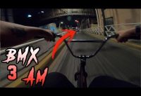 PEDALEANDO A TODA VELOCIDAD A LAS 3:AM EN BMX - Andar en Bicicleta de Madrugada es Peligroso?