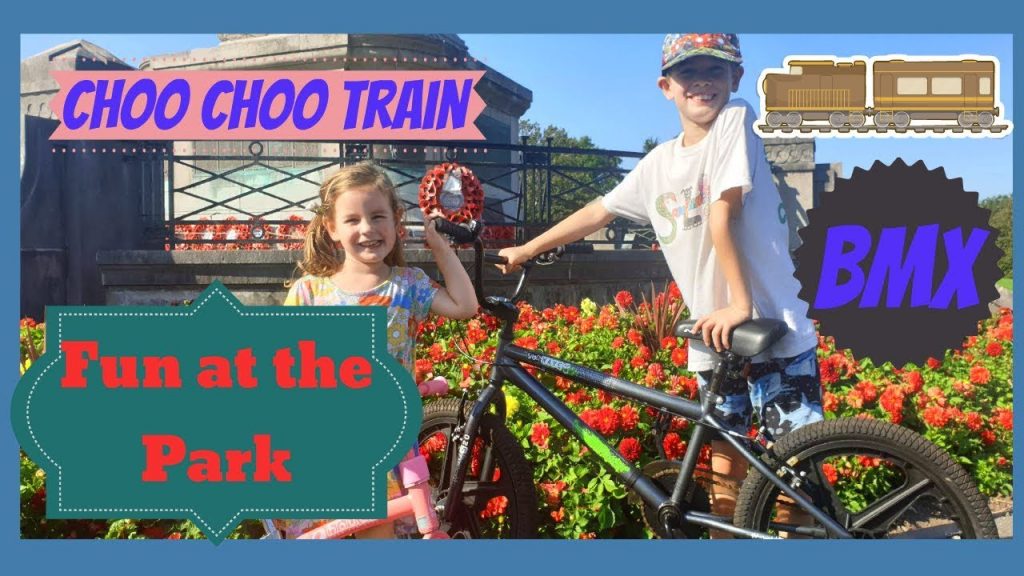 Fun at the park miniature train and BMX