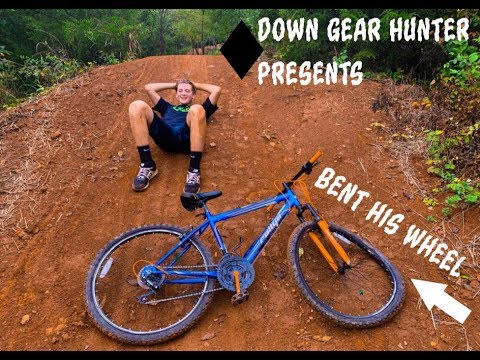 HIS TIRE BENT!!! Mixed video of MTB Riding