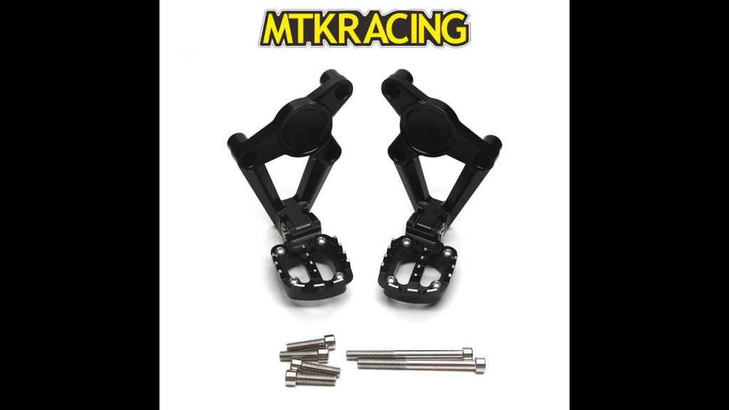 Folding Rear Foot Pegs Footrest Passenger Rear foot Black