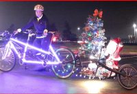 Polar Express Tandem Bike + Christmas Lights & Music = Decorated Bike | #TANDEMADVENTURERS