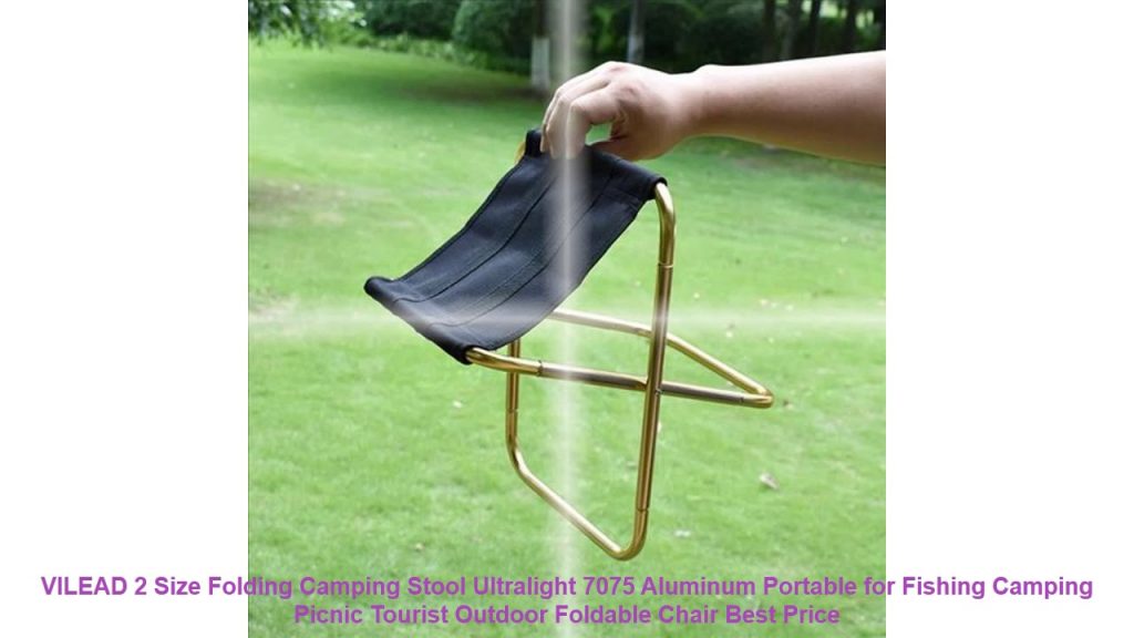 VILEAD 2 Size Folding Camping Stool Ultralight 7075 Aluminum Portable