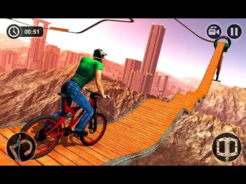 review game sepeda dengan rintangan tersulit Mustahil Sepeda BMX Stunts