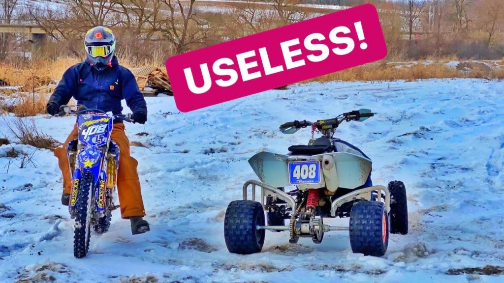 ATV Vs Dirt BIKE WINTER Ride!