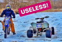 ATV Vs Dirt BIKE WINTER Ride! ATV Vs Dirt BIKE WINTER Ride!