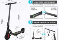 MEGAWHEELS S10 Electric Scooter, 25KM Long Range Battery, Up to 15 5 MPH, 8 inch Tires, Ultra Lightw