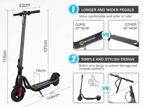 MEGAWHEELS S10 Electric Scooter, 25KM Long Range Battery, Up to 15 5 MPH, 8 inch Tires, Ultra Lightw