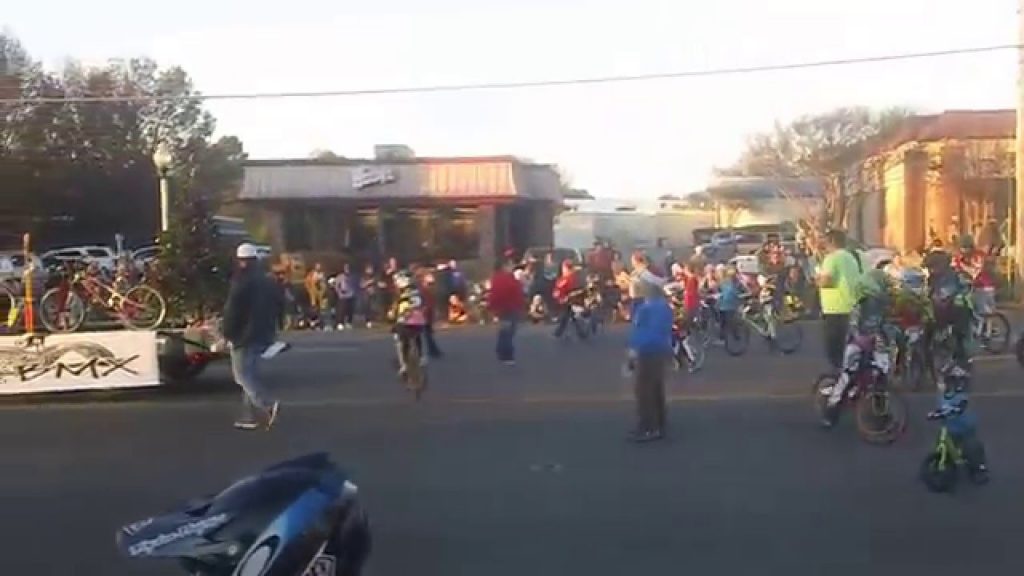 Shelby Farms BMX Float and riders — Bartlett, Tenn. 2015 Christmas Parade
