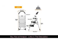⚡️ 3 Step Stool, Gimify Folding Step Ladder Steel Stepladders (Upgraded Version) Non-Slip Sturdy St