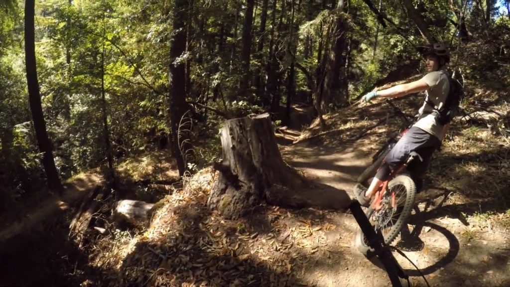End of Day Braille Trail Downhill Black Diamond Mountain Bike Trail at Demo Forest
