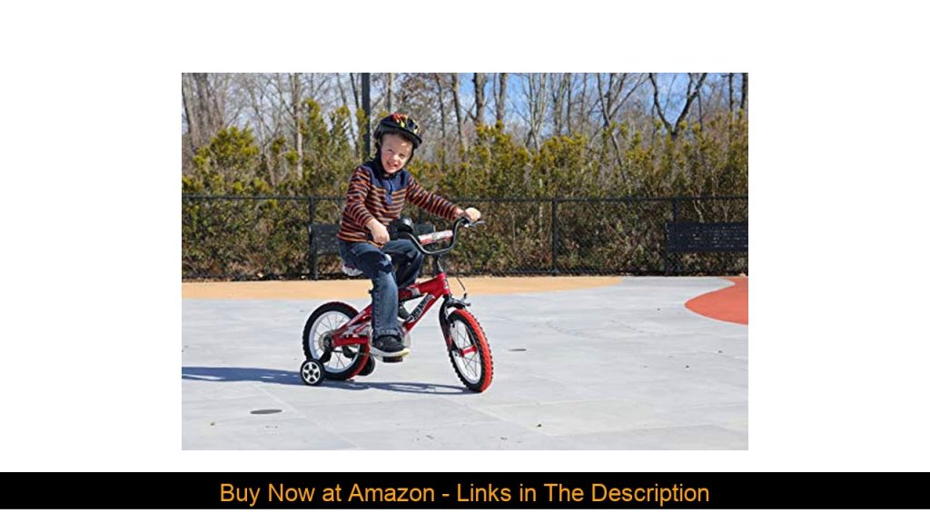 ✨ "Dynacraft Hot Wheels Boys BMX Street/Dirt Bike with Hand Brake 14", Red/White/Black "