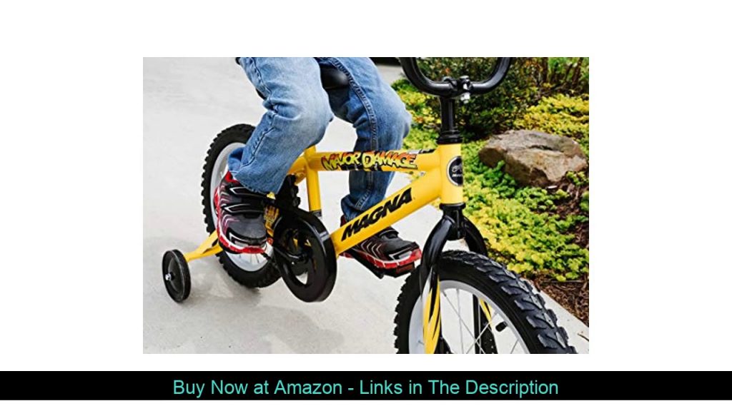 ☄️ Dynacraft Magna Major Damage Boys BMX Street/Dirt Bike 16", Yellow/Black