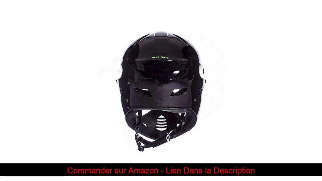 ⭐️ AWE Casque intégral de BMX - Couleur noire et verte - 54-58 cm