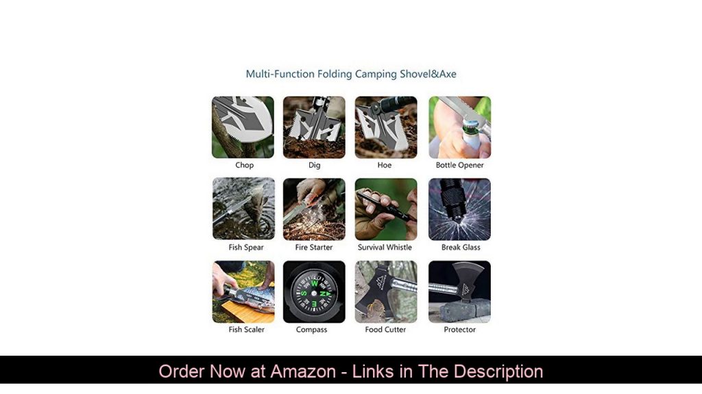 ▶️ BANORES Camping Shovel Axe, Multifunctional Folding Shovel and Survival Axe 9.05-38.97 inch Leng