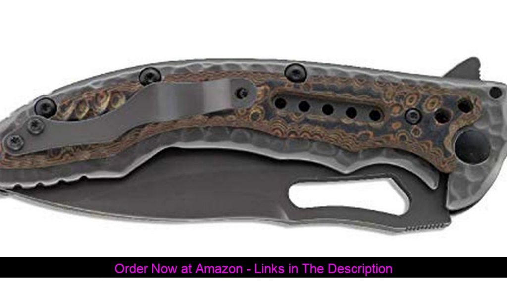 ☘️ CRKT Fossil Folding Pocket Knife: Stainless Steel EDC Folder with Veff Serrations and Frame Lock