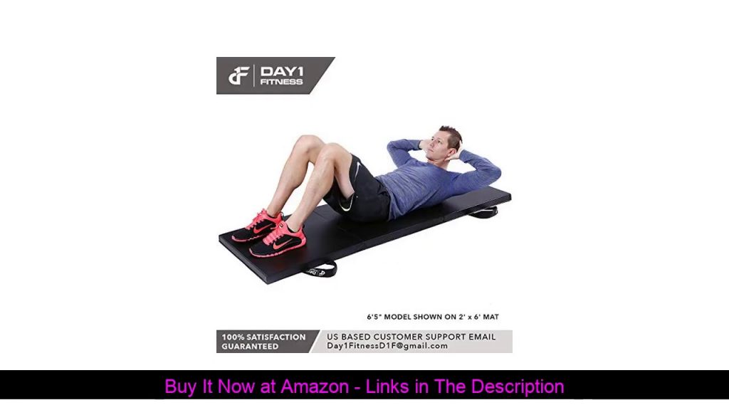☘️ Day 1 Fitness Folding Gymnastics Gym Mat – 4'x6' Black - High-Density Foam, Exercise, Yoga, Gymn