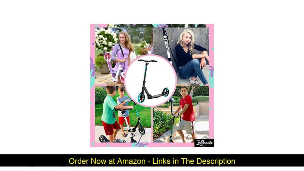 ❎ Lascoota Scooters for Kids 8 Years and up - Quick-Release Folding System - Dual Suspension System