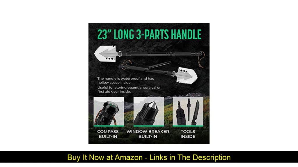 ❎ PATHWAY NORTH Camping Axe and Survival Shovel – Stainless Steel Multi-Tool Folding Shovel and Sur