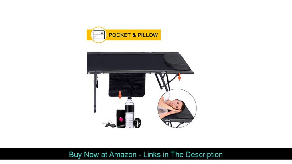 ▶️ PORTAL Adult Folding Camping Cot, Travel Military Portable Cots Bed with Carry Bag Attached Pill