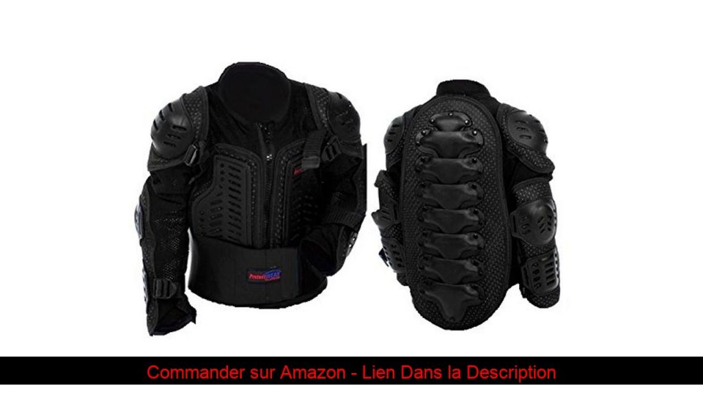 ⭐️ Protectwear Veste de protection pour enfants, pour Motocross, BMX, Ski et Snowboard, noir, PJK,