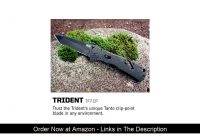 ❄️ SOG Folding Knife Pocket Knife - Trident Tanto Tactical Opening Knife w/ 3.75 Inch Black TiNi St