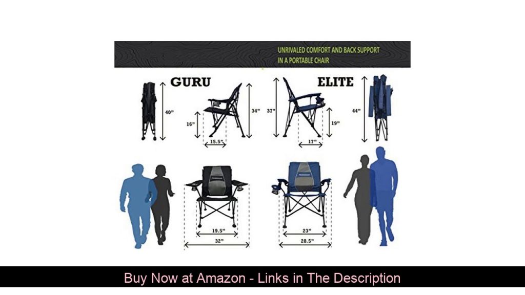❄️ STRONGBACK Elite Folding Camping Chair with Lumbar Support, Black